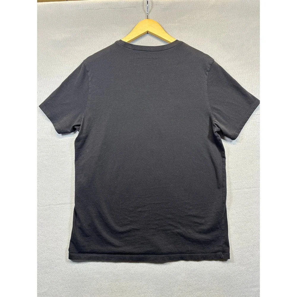 GUESS ECO Mens Black Triangle Logo Organic Cotton T-Shirt Large L - Picture 5 of 6